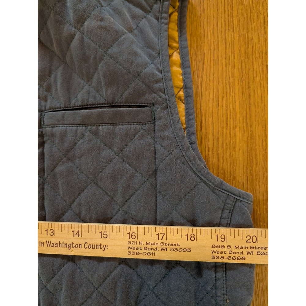 Duluth Trading Co Womens Quilted Utility Barn Vest Slate Blue Gray Mustard S - Picture 7 of 8
